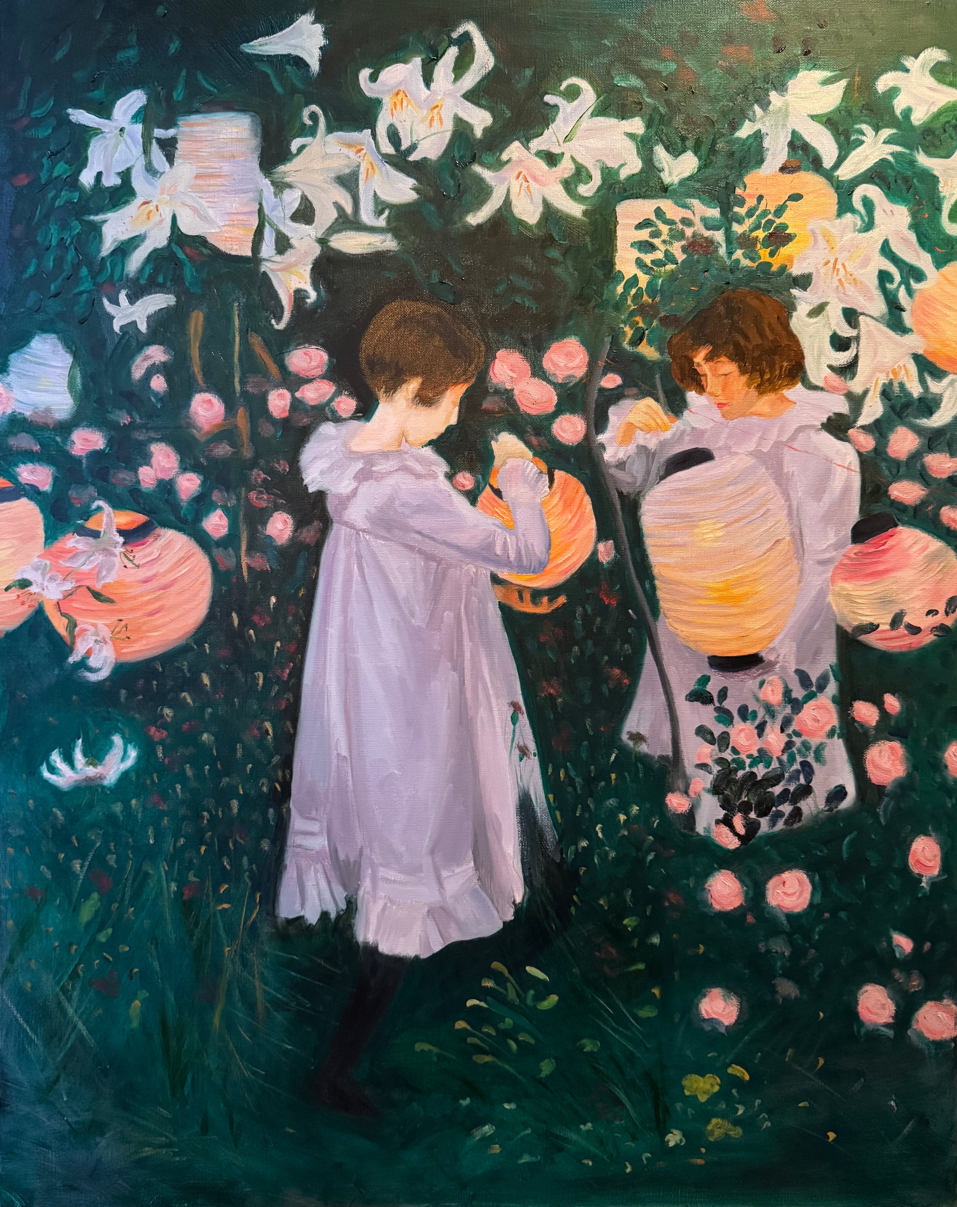 Carnation, Lily, Lily, Rose