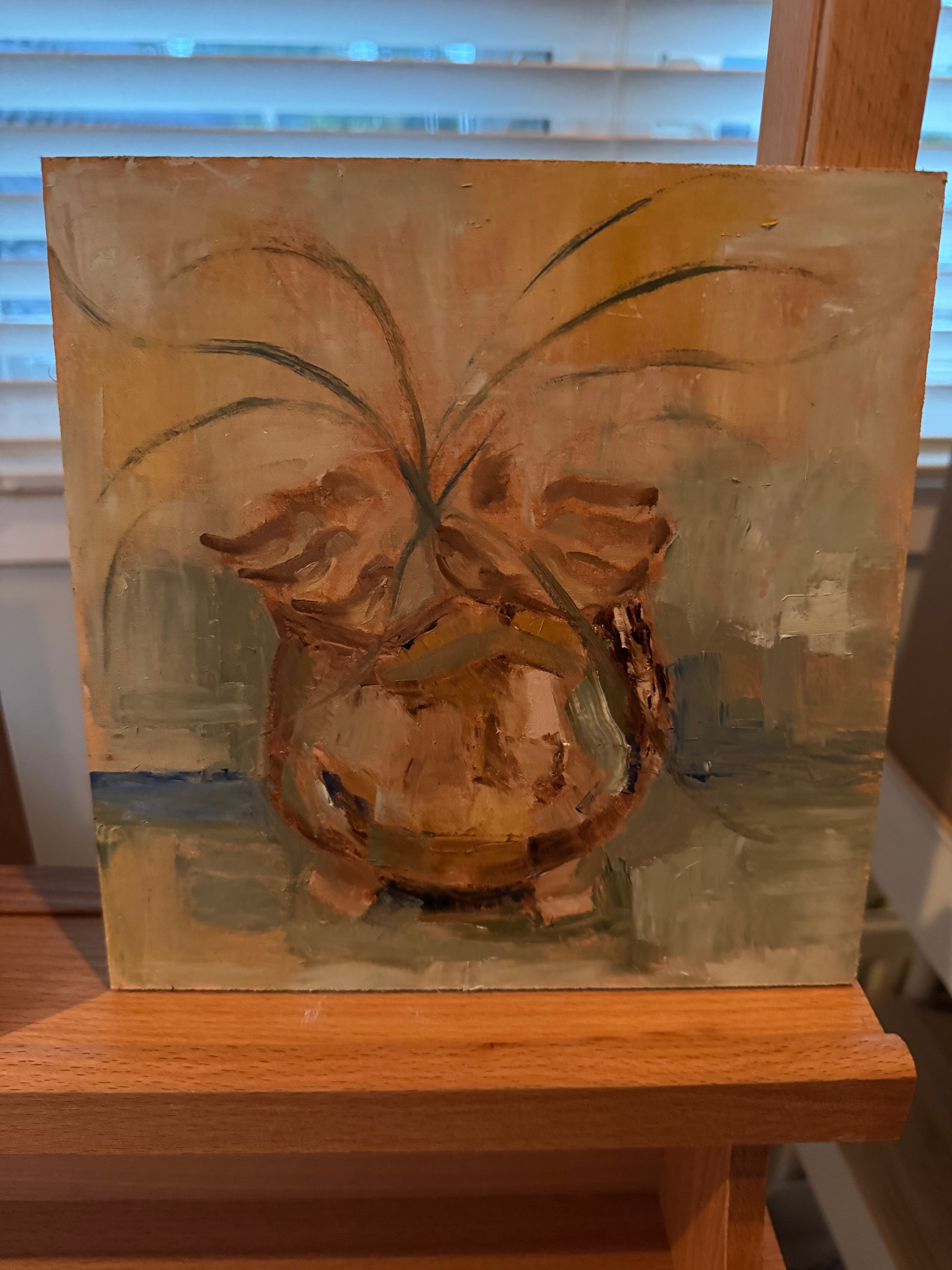 Vaasje met vogeltjes en plantje